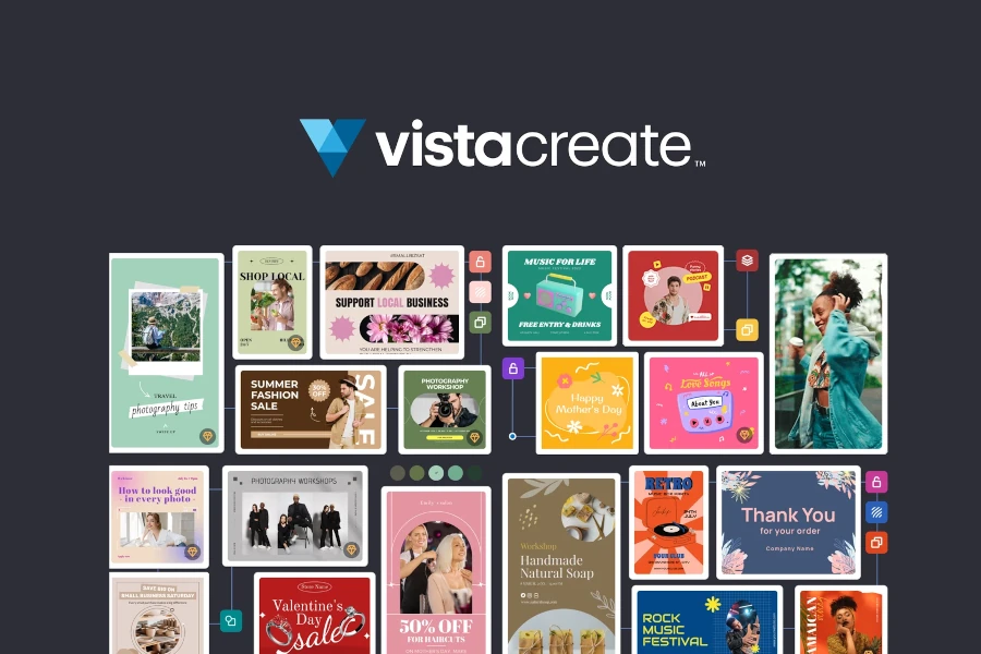 vistacreate، منبع قالب های تیک تاک